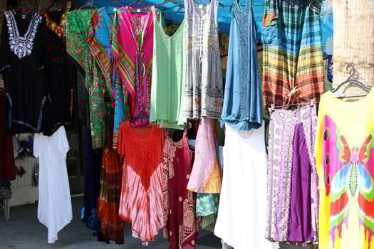 Goods and clothing are sold in a large store in Israel. photo