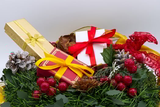 Christmas decoration. Christmas ornaments. Space for text. photo