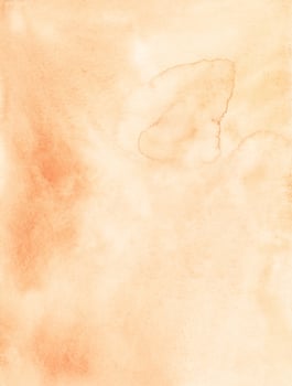 Watercolor light peach color gradient background texture. Pastel orange brush strokes on paper. photo