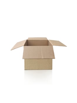 Open cardboard box on white background. for design photo