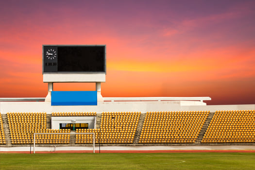 Stadium with scoreboard photo