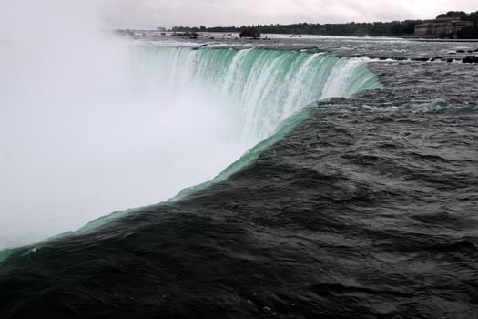 Canadian Falls on the Niagara River on an autumn rainy day. photo