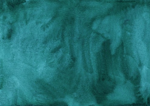 Watercolor dark sea green background texture. Aquarelle abstract emerald backdrop. Horizontal template. photo