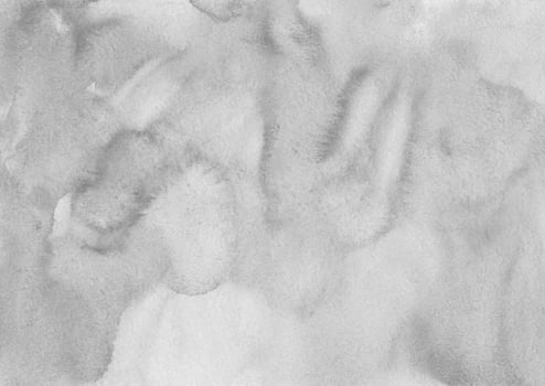 Watercolor light gray background texture. White and grey backdrop. Grey stains on paper overlay, hand painted. photo