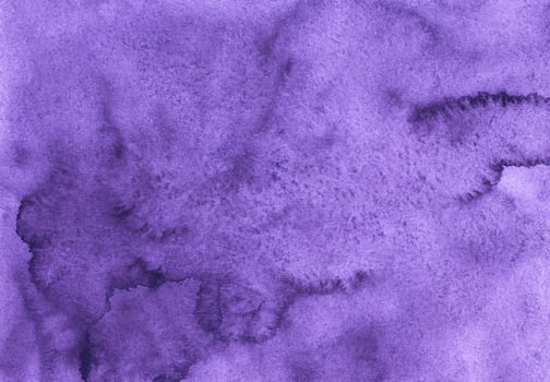 Watercolor calm violet background texture. Watercolour abstract purple overlay. Stains on paper photo