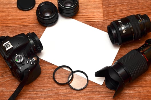 Still life with digital photocamera kit photo
