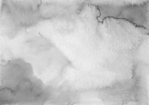 Watercolor calm gray background with space for text, hand painted. Artistic black and white backdrop, stains on paper. Aquarelle monochrome painting wallpaper. photo