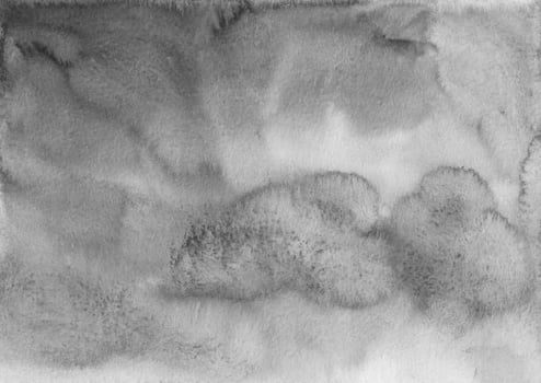 Abstract black and white watercolor background texture, hand painted. Aquarelle monochrome painting wallpaper. Artistic grey backdrop, stains on paper. photo