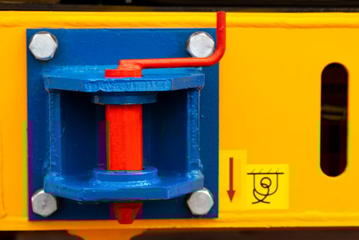 Safety and insurance lock of a tractor hitch, a quarry dump truck. photo