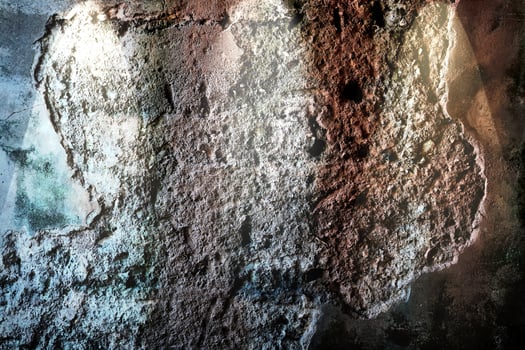 Close up view on concrete wall textures with three spotlights photo