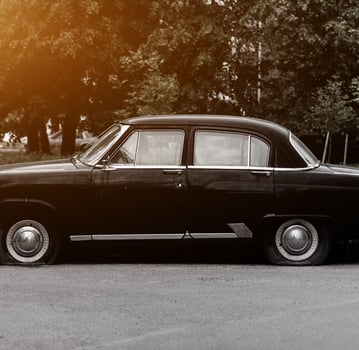 old black vintage car photo