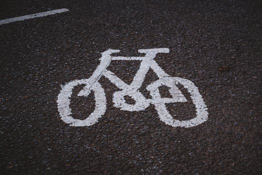 Bicycle sign on floor photo