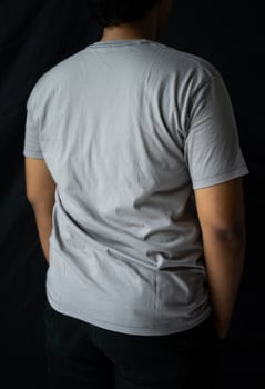 men wear plain T-shirts for mockups templates. blank t-shirt for back side design photo