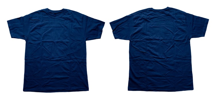 plain t-shirts for mockup design. blank t-shirts from the front and back view isolated background photo