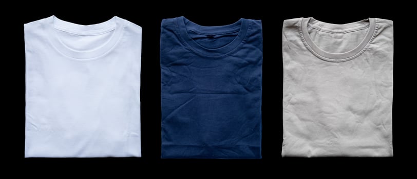 plain foldable t-shirts for mockup templates and advertising campaigns photo