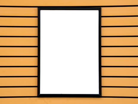 Copy the white area on the black rectangle frame.  brown slat background  Used to design product advertisements.  banner ads website photo