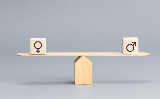 Gender equality concept. Copy space photo