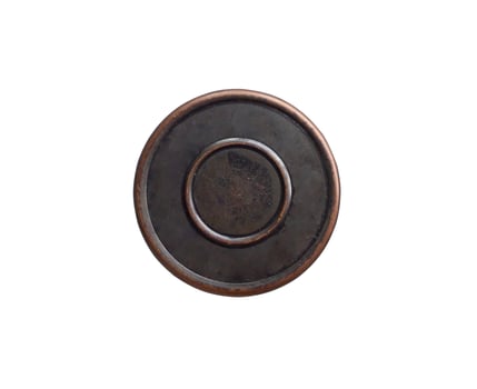 Metal denim jeans button isolated on white background photo
