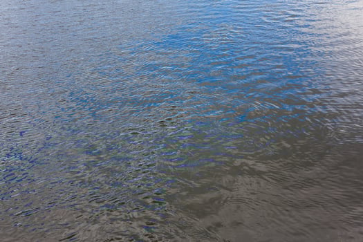 real life river water surface with ripples at summer day - full frame background photo