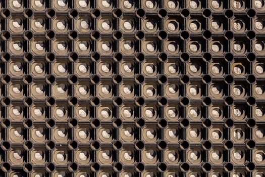texture and background of used dusty cellular rubber floor mat photo