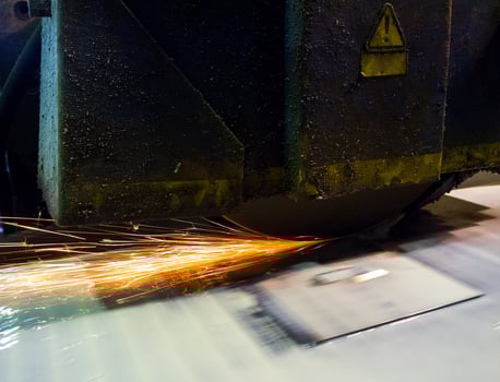 Wet grinding with sparks photo