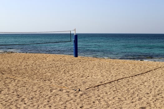 Sandy beach on the Mediterranean Sea in northern Israel. photo