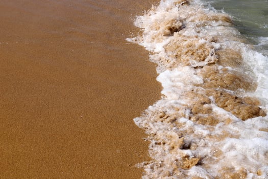 Sandy beach on the Mediterranean Sea in northern Israel. photo
