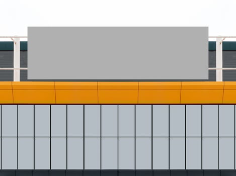 Mock up billboard on building on white background with clipping path photo