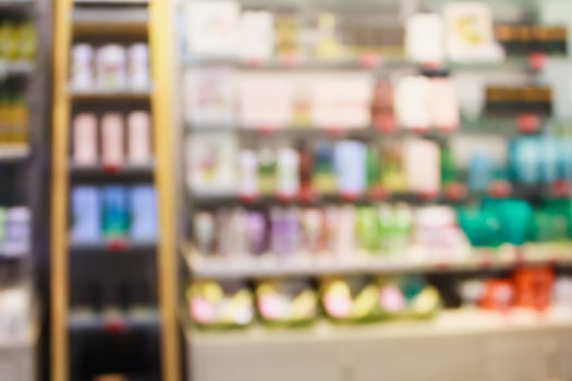 Beauty and cosmetic shop abstract defocused blur background photo