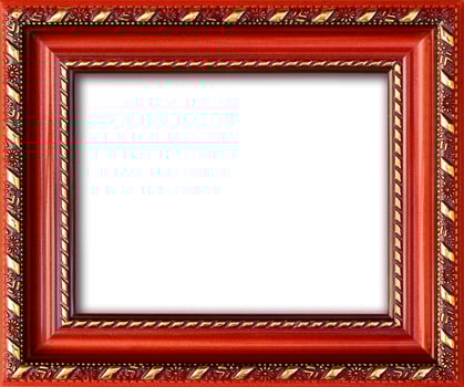 Empty picture frame with a free place inside, isolated on white photo