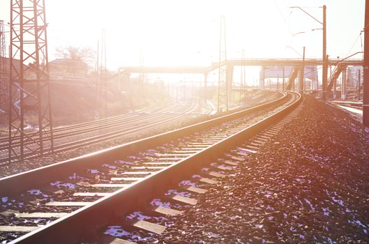 Winter railroad landscape photo