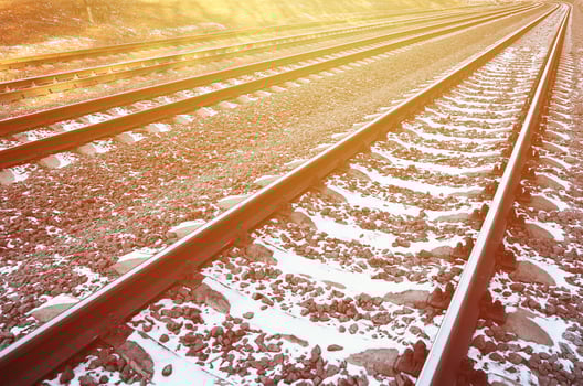 Winter railroad details photo