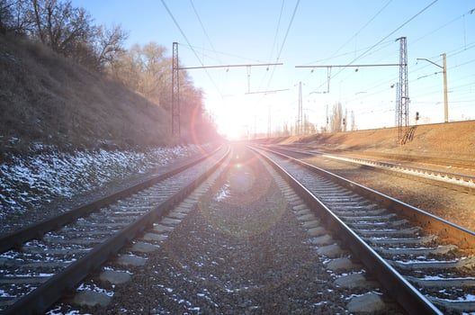 Winter railroad landscape photo