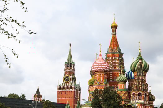 view of Cathedral and Spasskaya Tower in Moscow photo