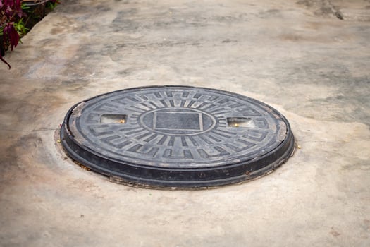 Septic tank underground waste treatment system photo