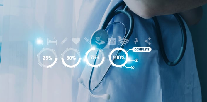 Medicine doctor or pharmacist use tablet or mobile phone.Health care and medical or Health Insurance concept. photo