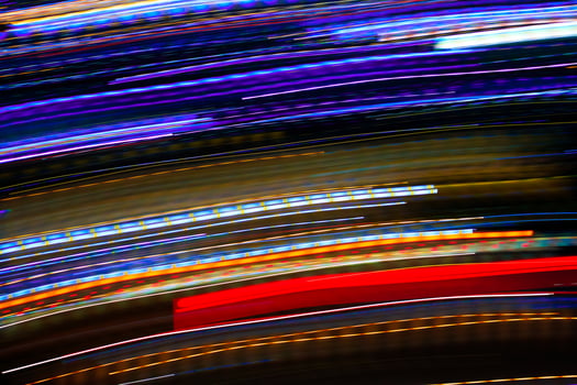 Abstract motion city night lighting. photo
