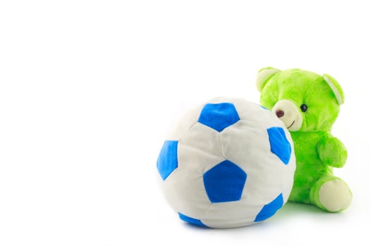 blue and white cloth ball toy photo