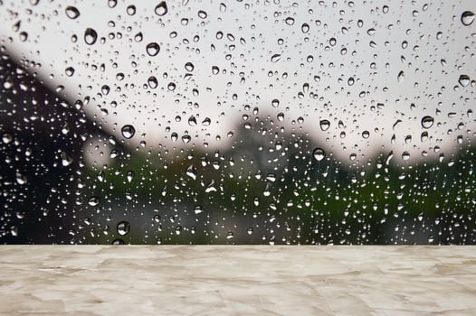 glass water drop background marble counter concept rainy season product ad blank space photo