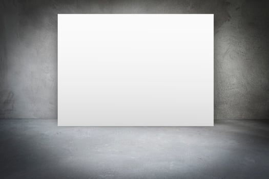 Room concrete interior with blank poster canvas. Mock up template photo