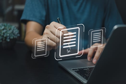 Electronic signature document management business contract online digital technology concept, E-signing application. photo