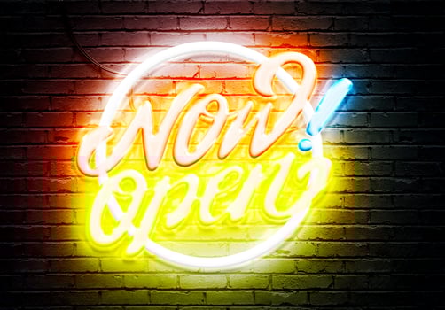 neon lighting now open photo