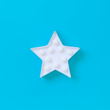 Star shaped white LED lights lamp photo
