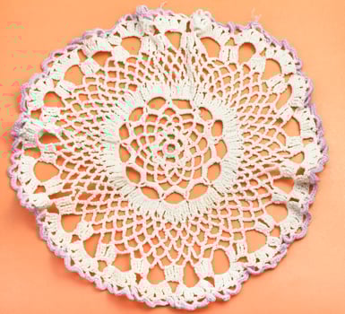 placemat with embroidered crochet lace photo