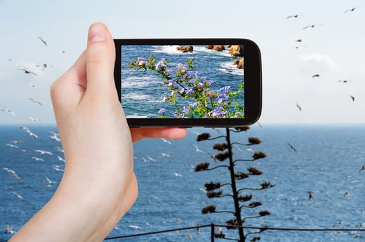 tourist photographs of mediterranean sea, Spain photo
