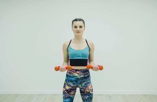 beautiful woman doing exercising photo