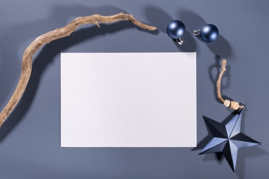 Christmas Greeting Card Mockup in minimalistic style photo