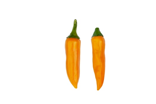 Bulgarian carrot hot peppers isolated on white background. photo