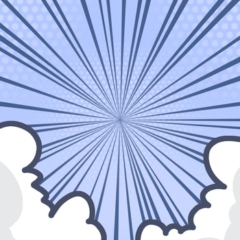Sunburst comic background with cloud photo