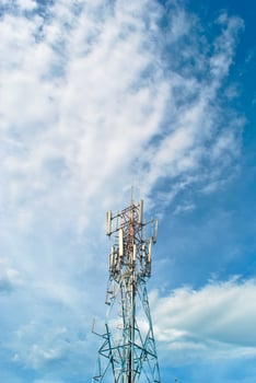 electric tower with beautiful sky and cloud view photo